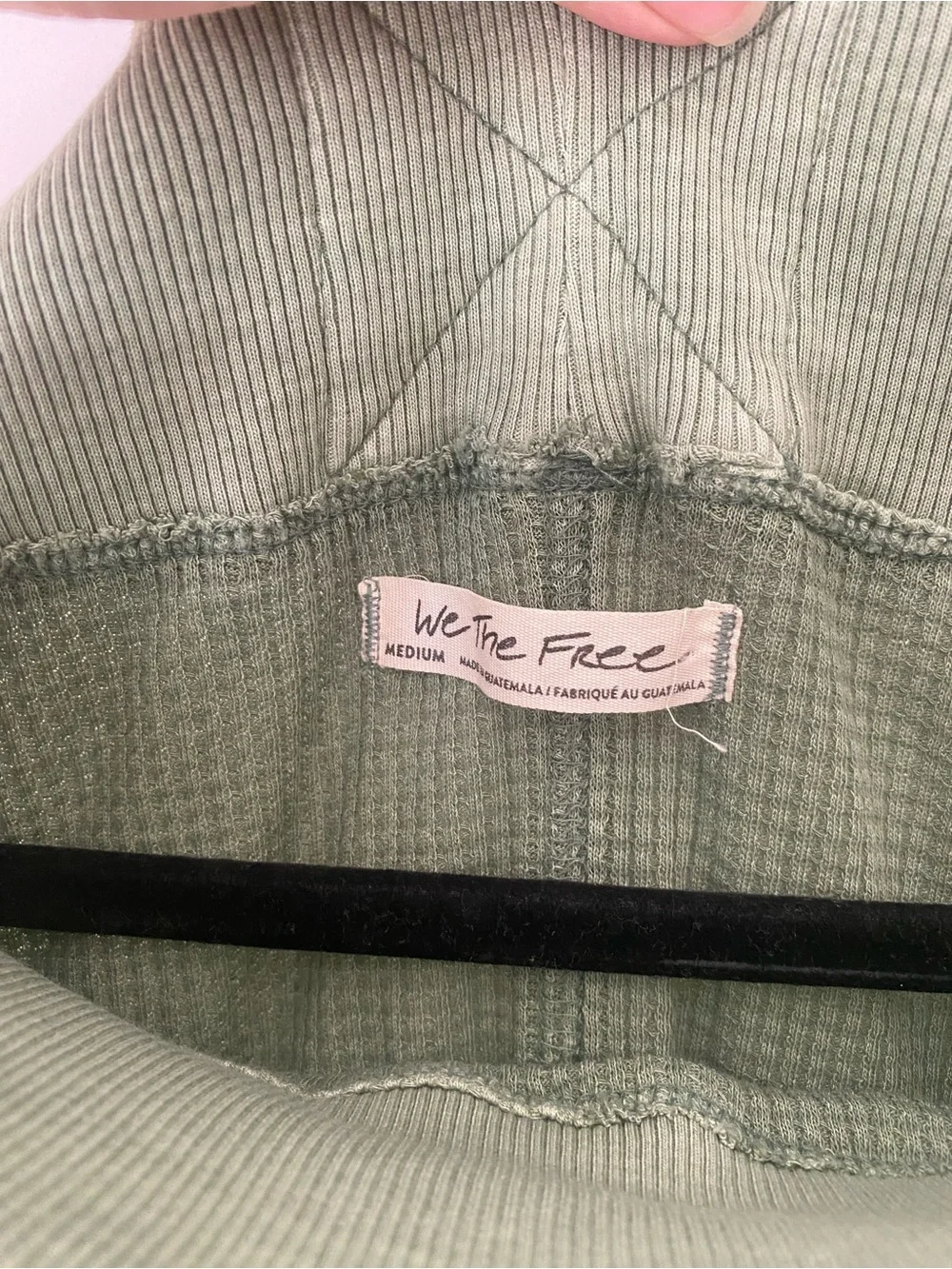 We the Free Free People Close To You Cotton Waffle Knit Top In Cool Moss Green